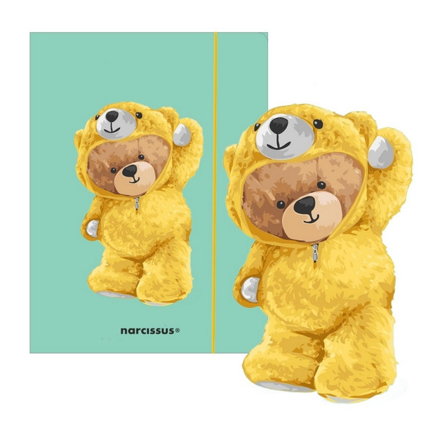 Teczka A4 z gumką Teddies & Miś w dresiku Narcissus Sztuka Rodzinna
